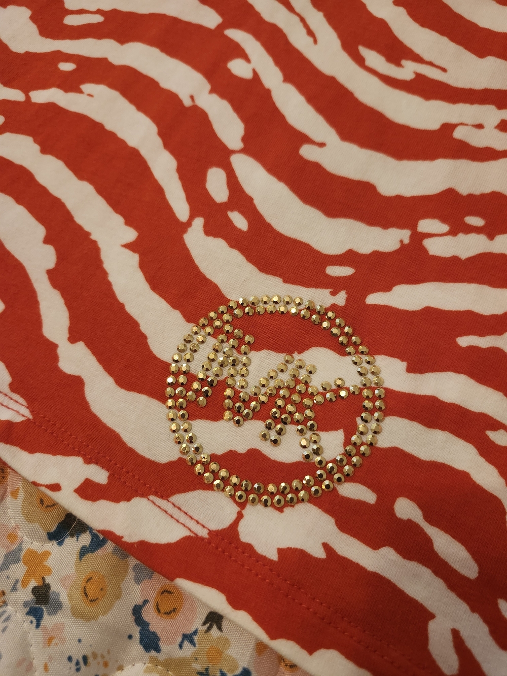 Michael Kors Orange and White Logo Top